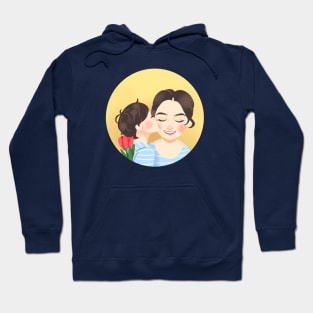 Kiss for best mom ever from son Hoodie